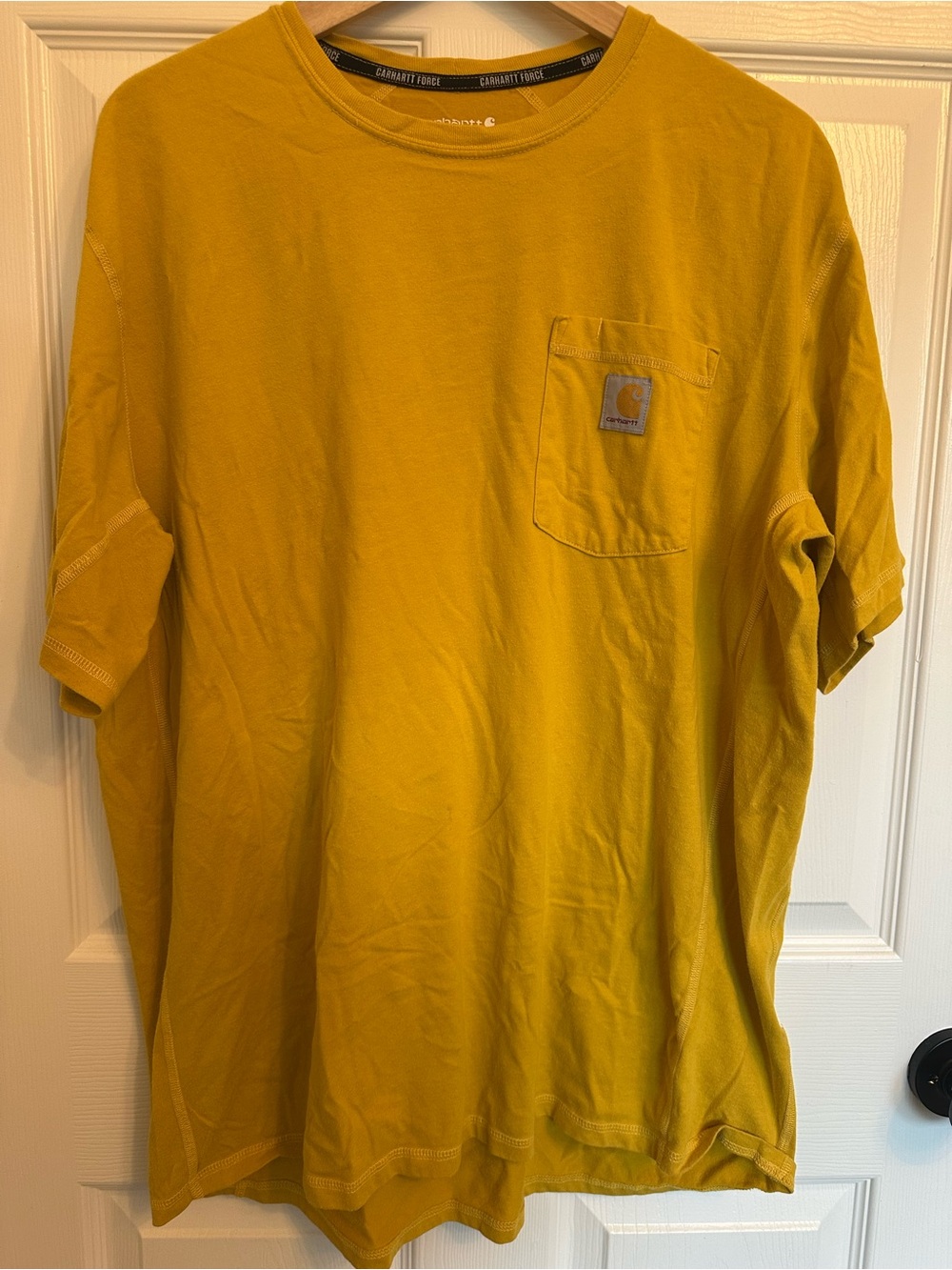 Carhartt Men's Yellow Crew Neck Pocket Tee